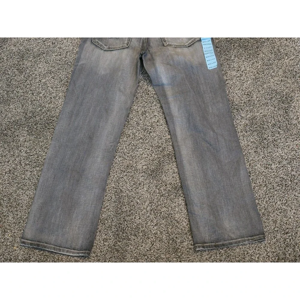 Y2K TK AXEL Denim Jeans Mens 32X32 Relaxed Straight Fit Black Rock Gray - NEW